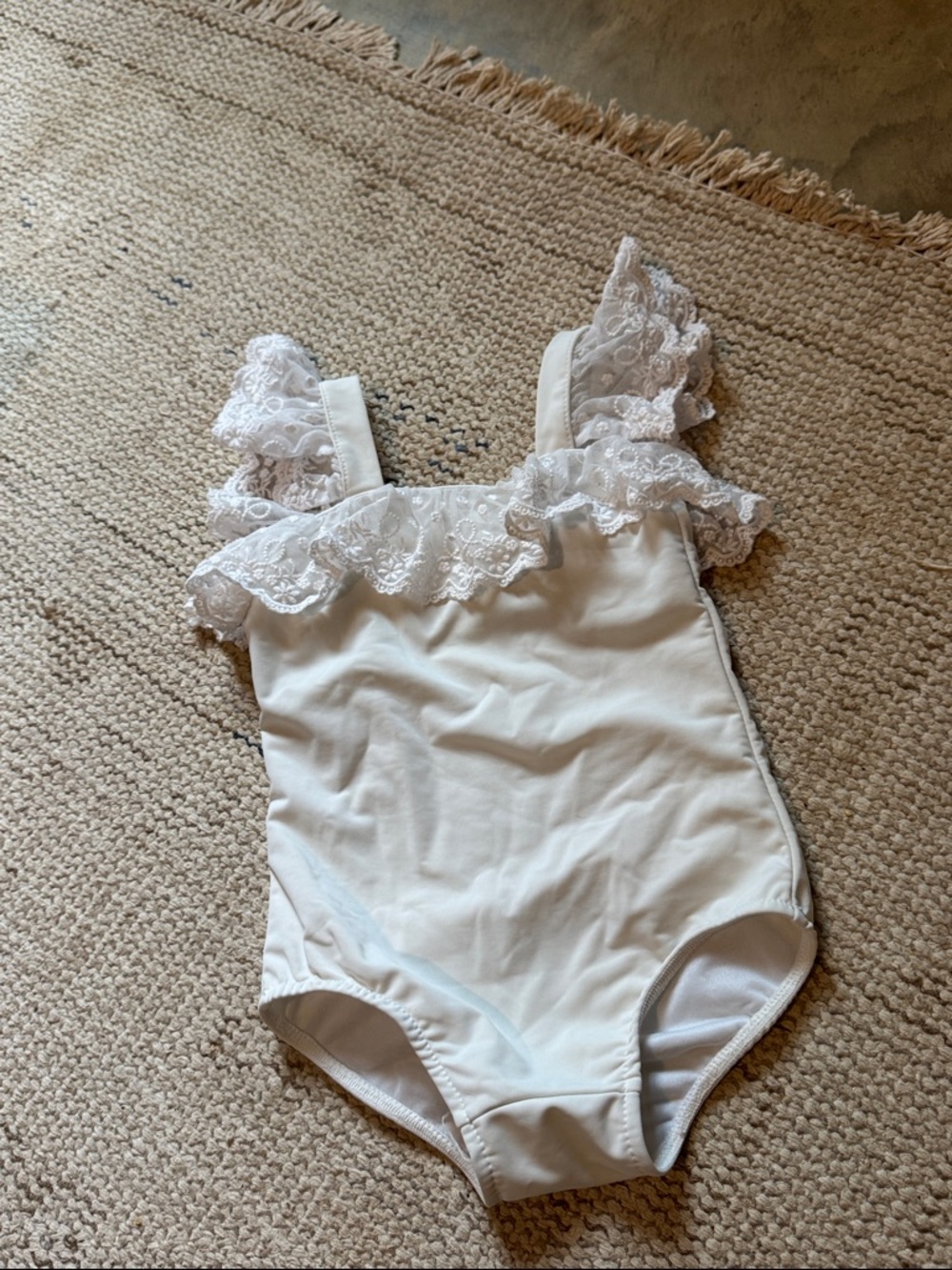White Lace Ruffle Swimsuit
